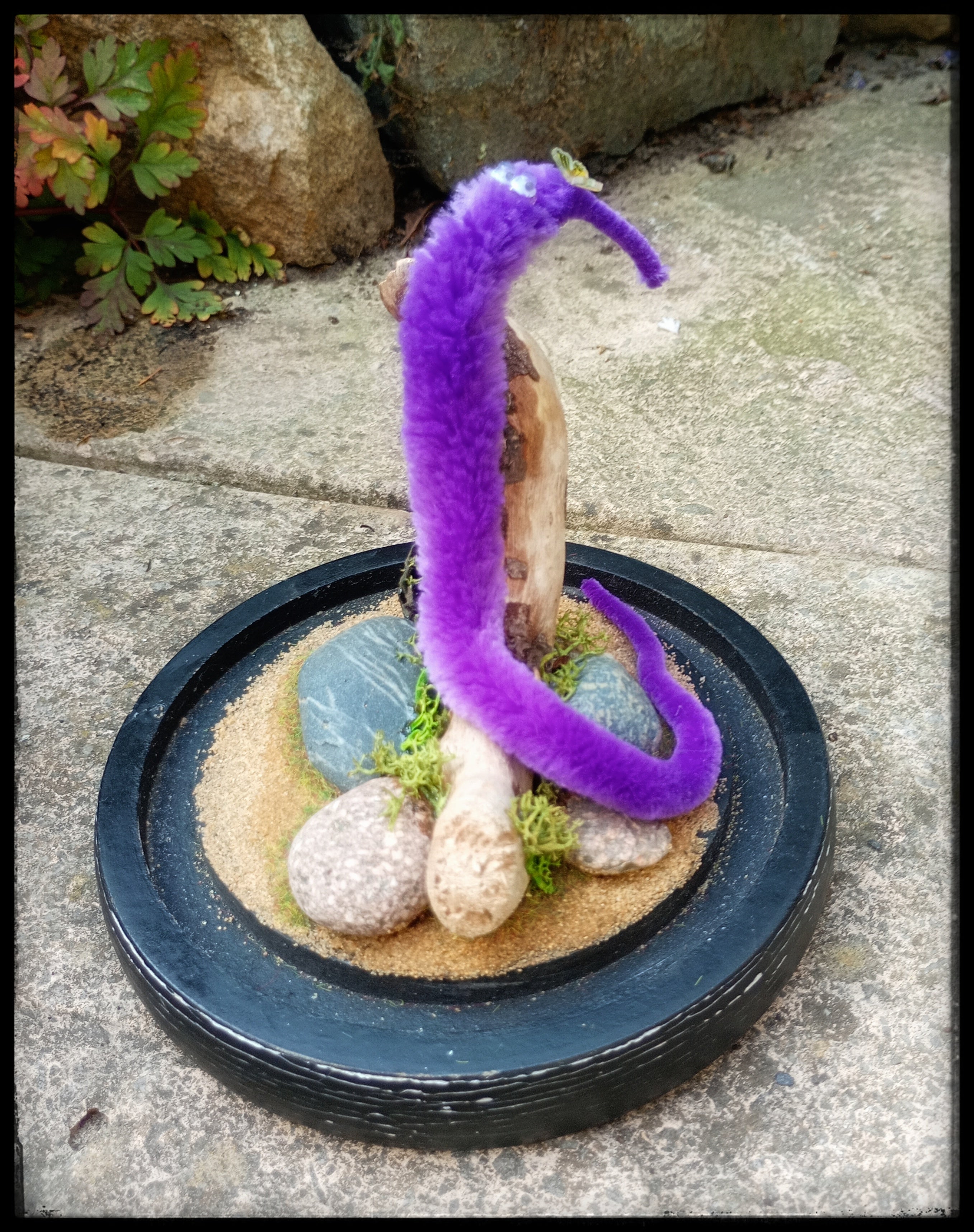Taxidermied fuzzy worm
