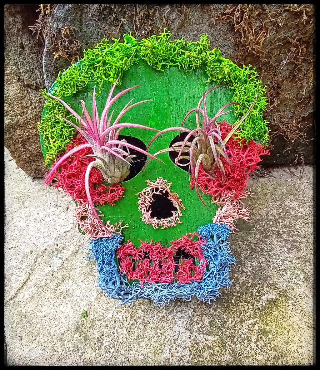 Light up mossy skull