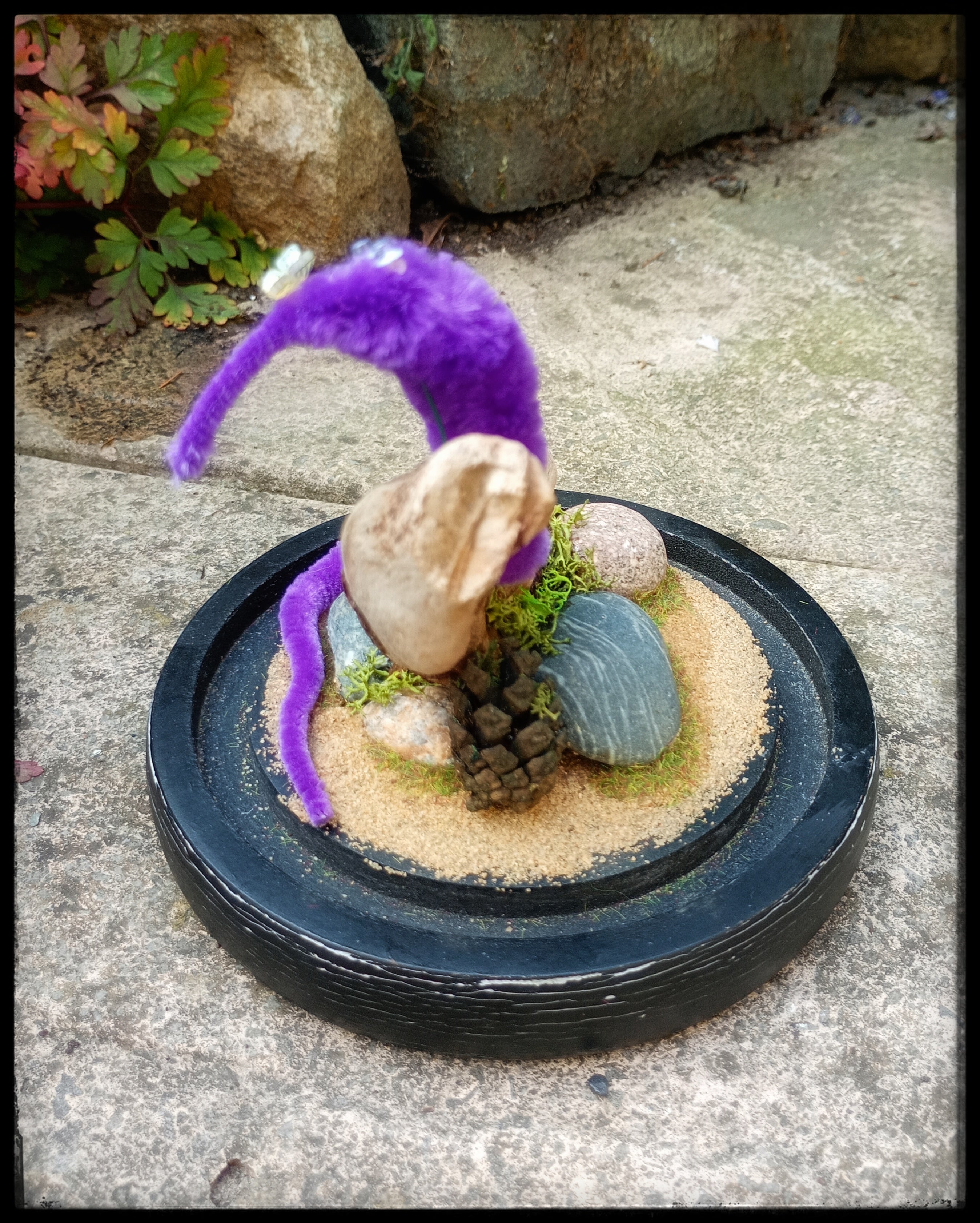 Taxidermied fuzzy worm