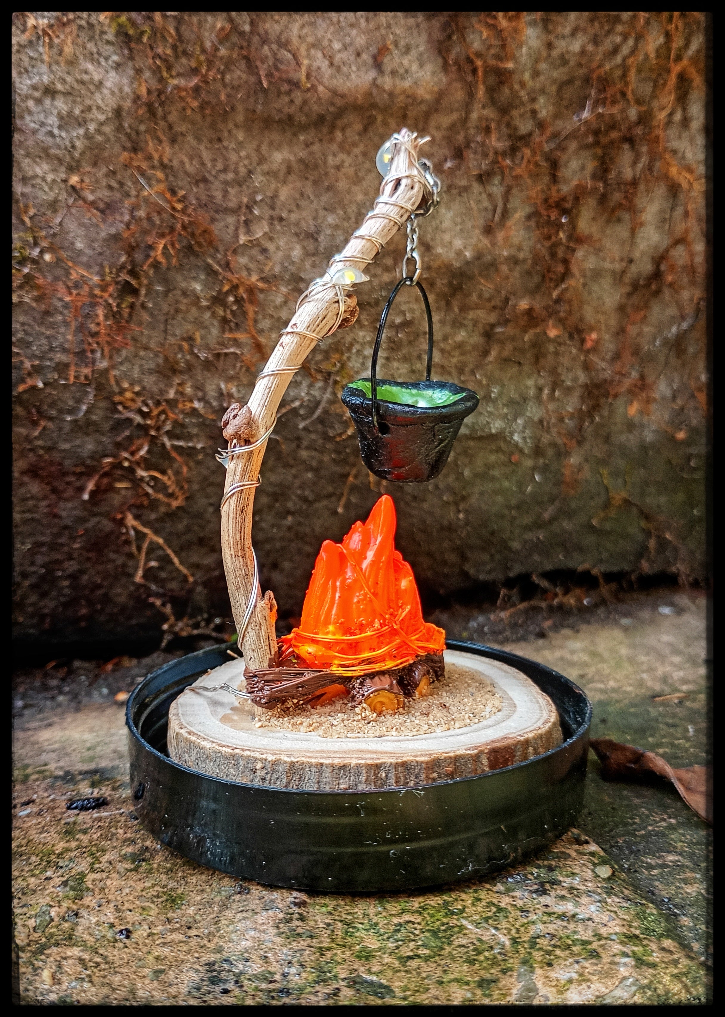 Witches Brew Halloween themed light up scene