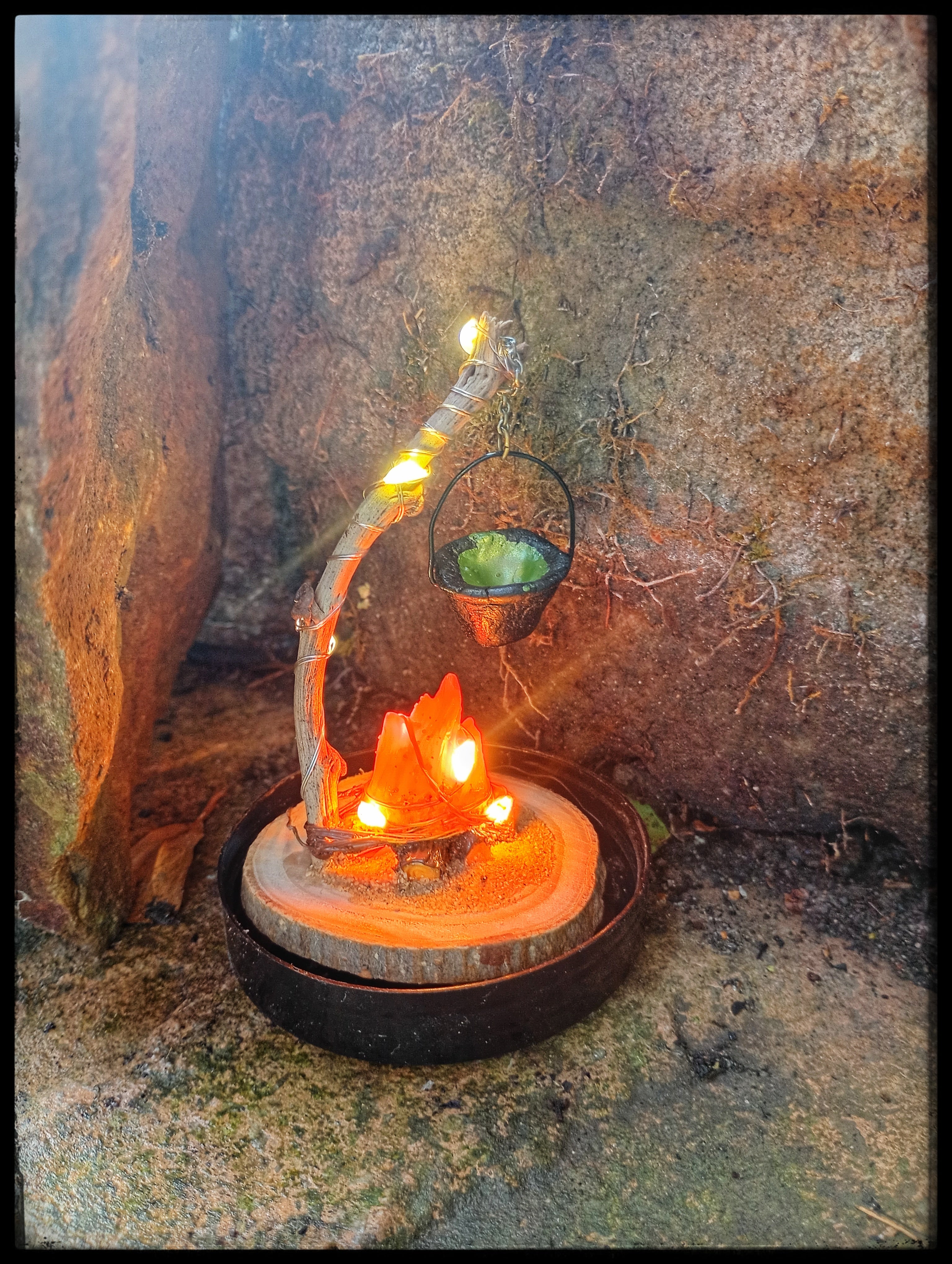 Witches Brew Halloween themed light up scene