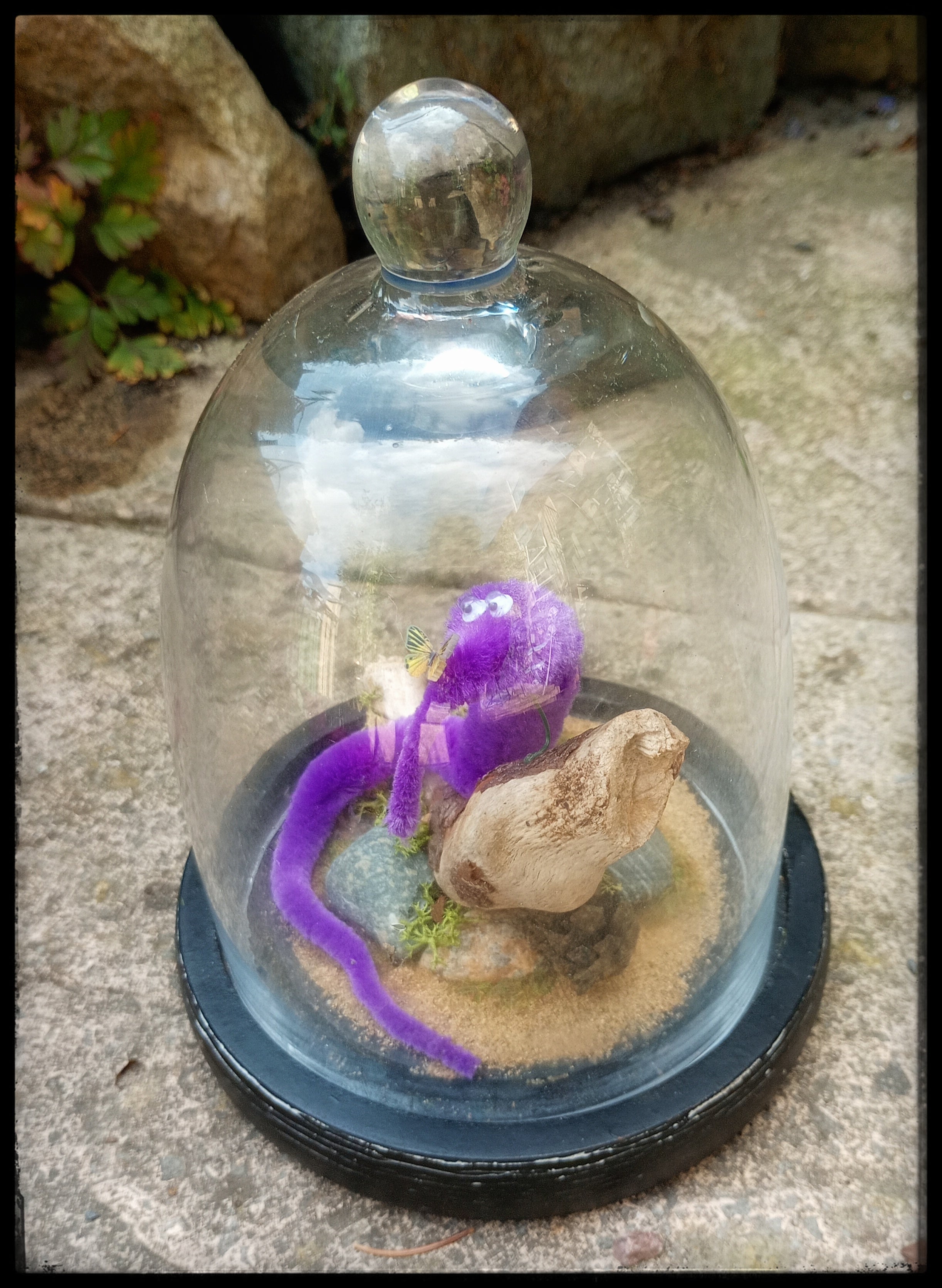 Taxidermied fuzzy worm